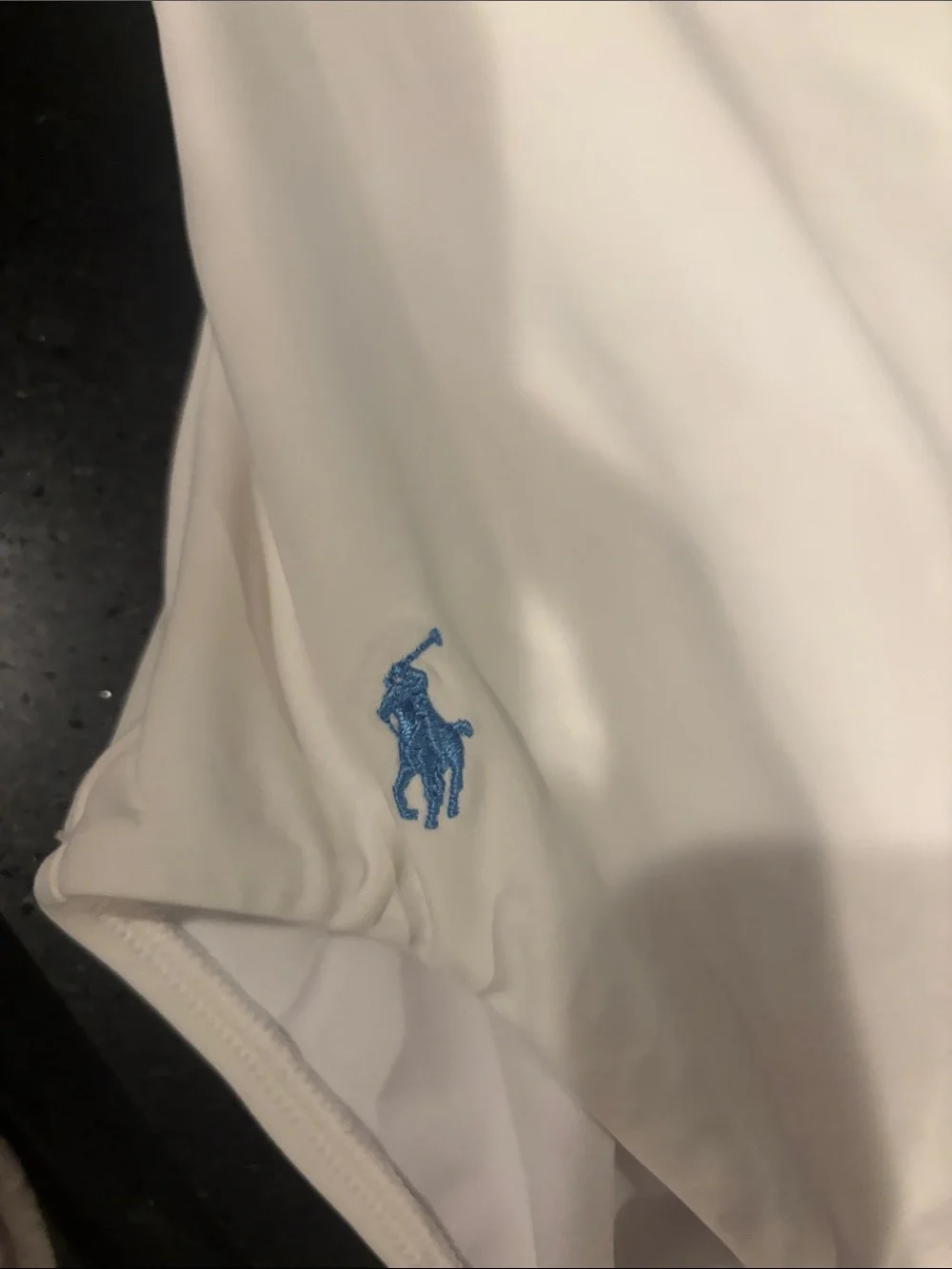 Ralph Lauren White One-Piece Swimsuit with Blue, Teal and Yellow Trim